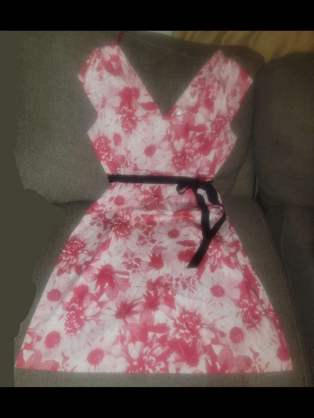 Motherhood Maternity Fuchsia and White V-Neck Maternity Dress